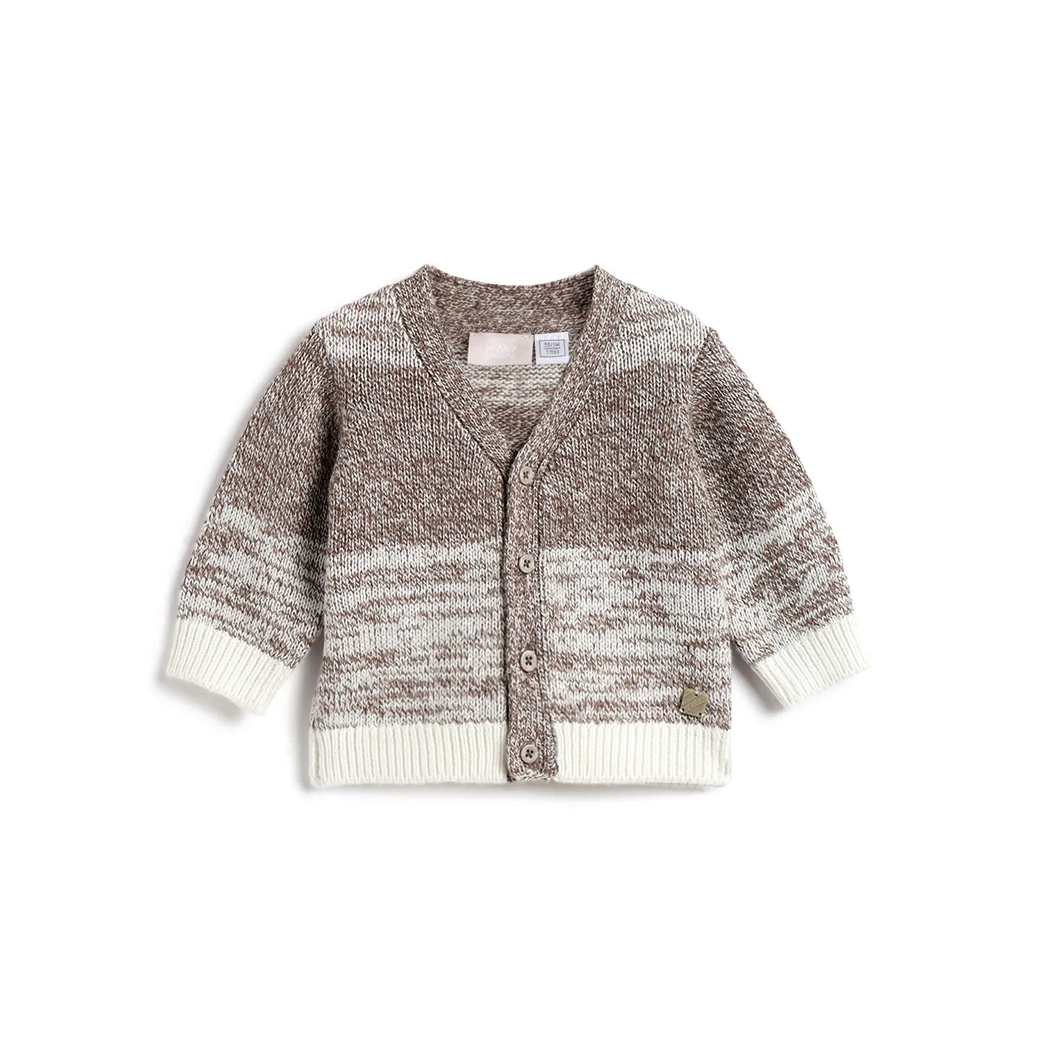 Boys Brown Self Design Cardigan