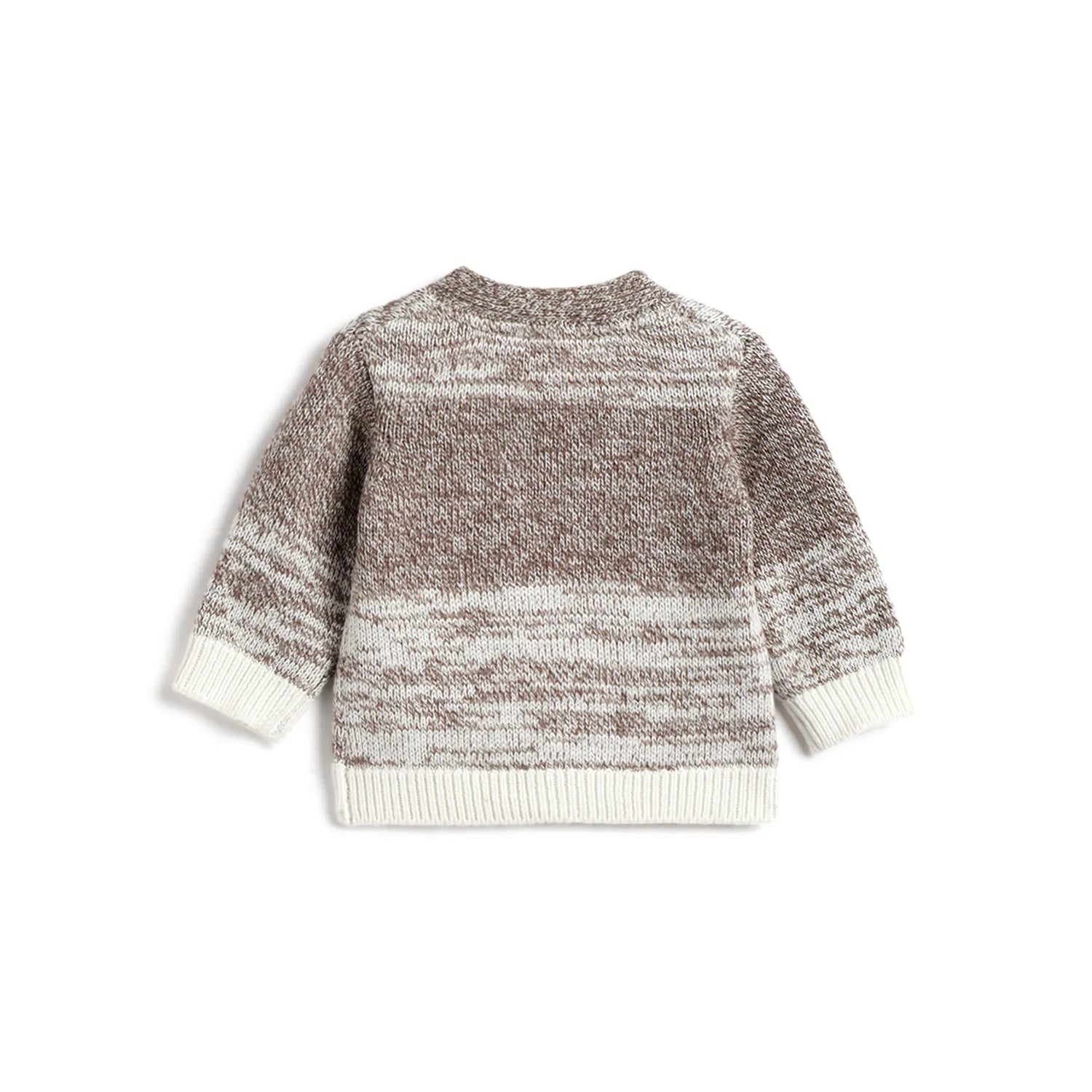 Boys Brown Self Design Cardigan