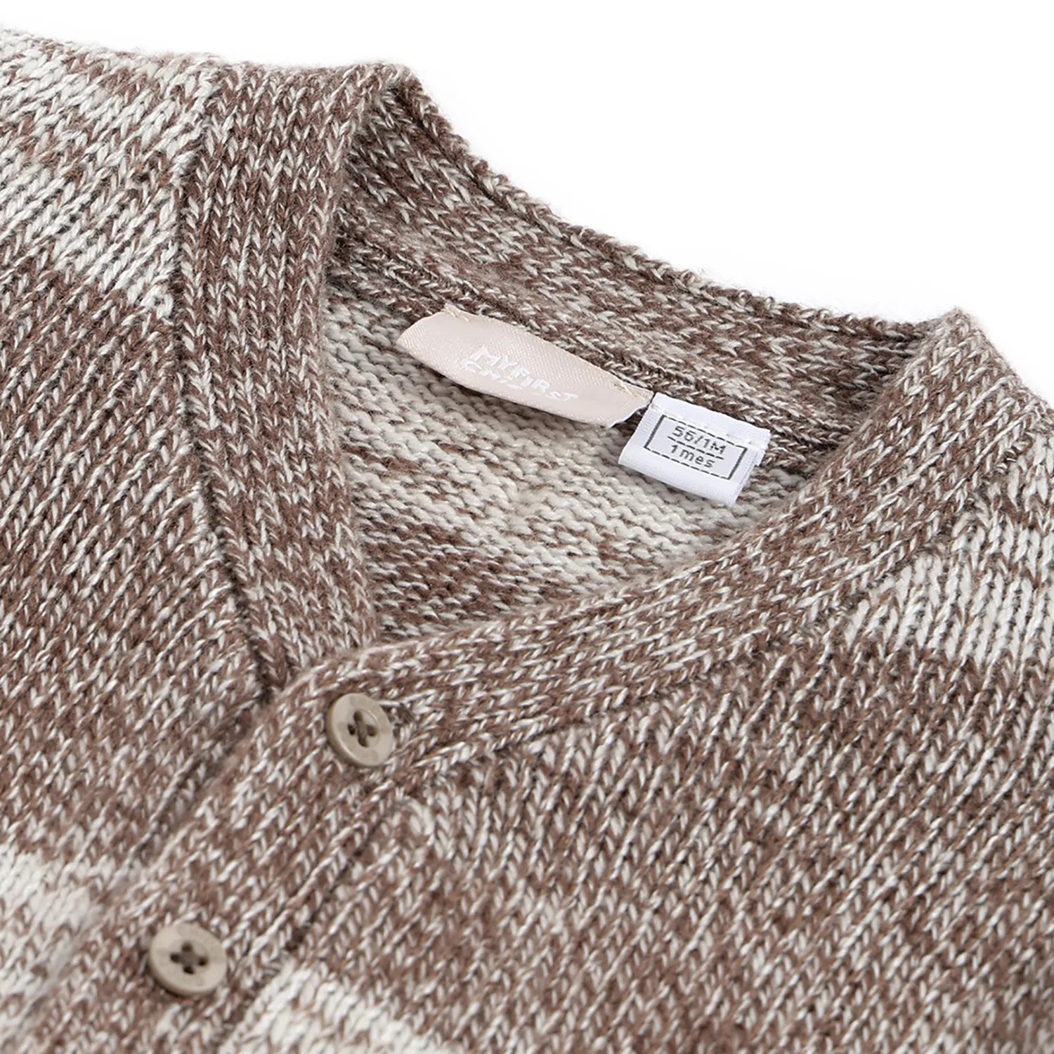 Boys Brown Self Design Cardigan