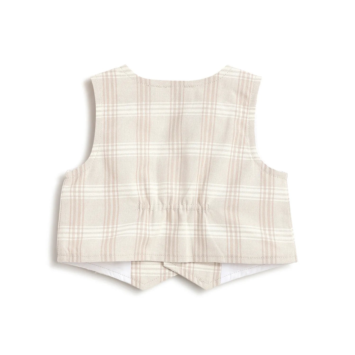Boys Checked Cotton Waistcoat