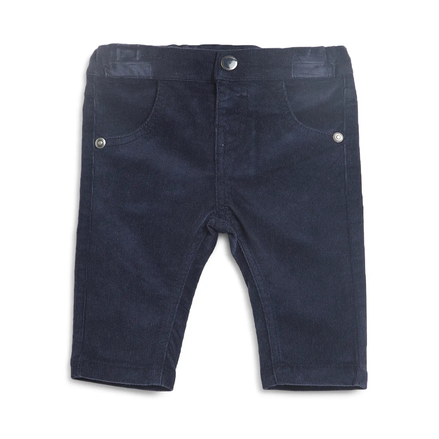 Boys Dark Blue Mid-Rise Relaxed Fit Trousers