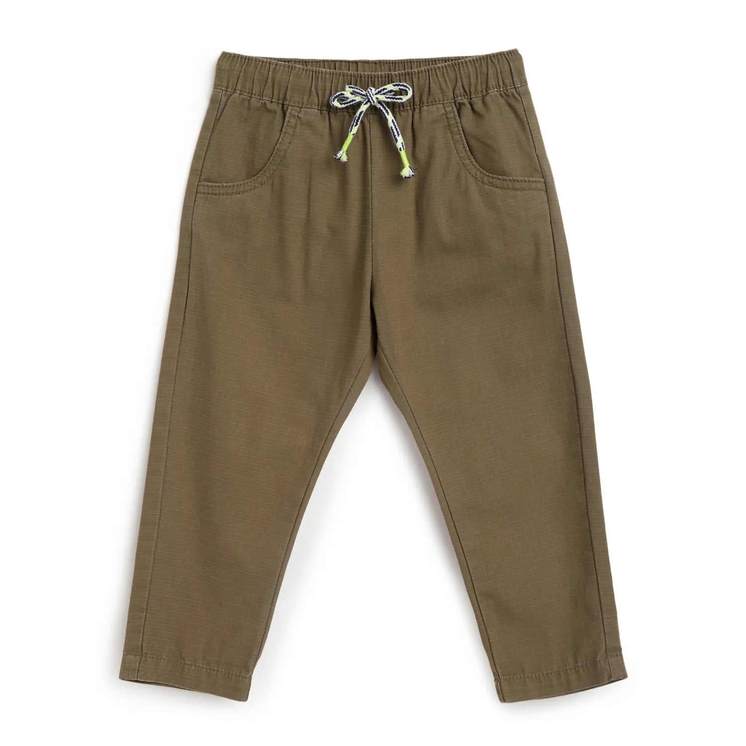 Boys Green Cotton Trousers
