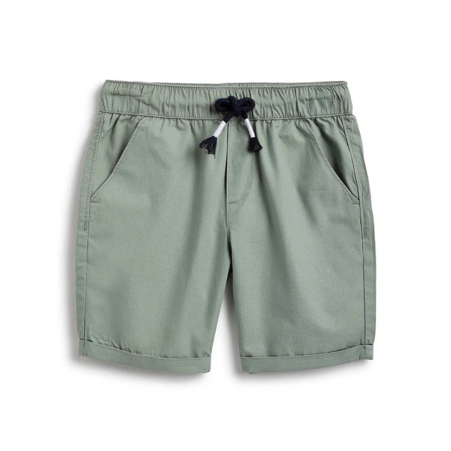 Boys Green Mid-Rise Shorts