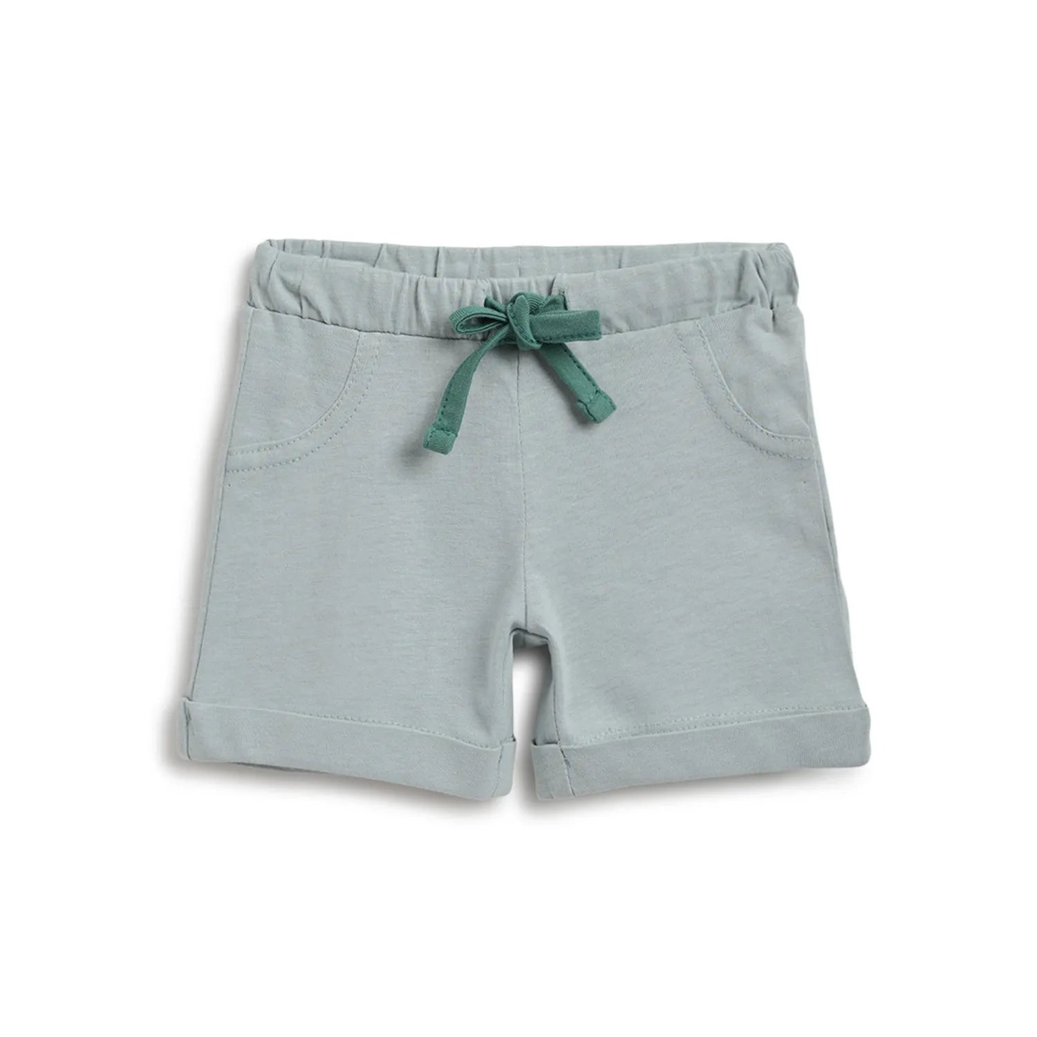 Boys Green Printed T-Shirt With Shorts