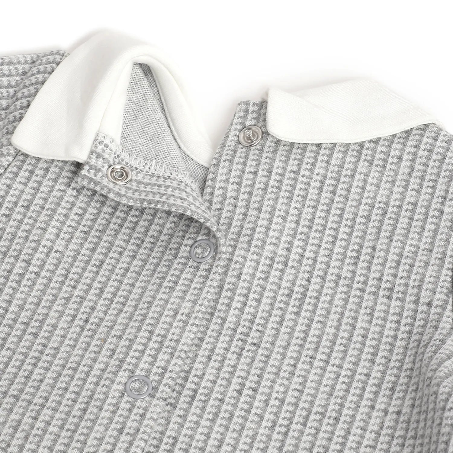 Boys Grey Applique Leg Opening Babysuit