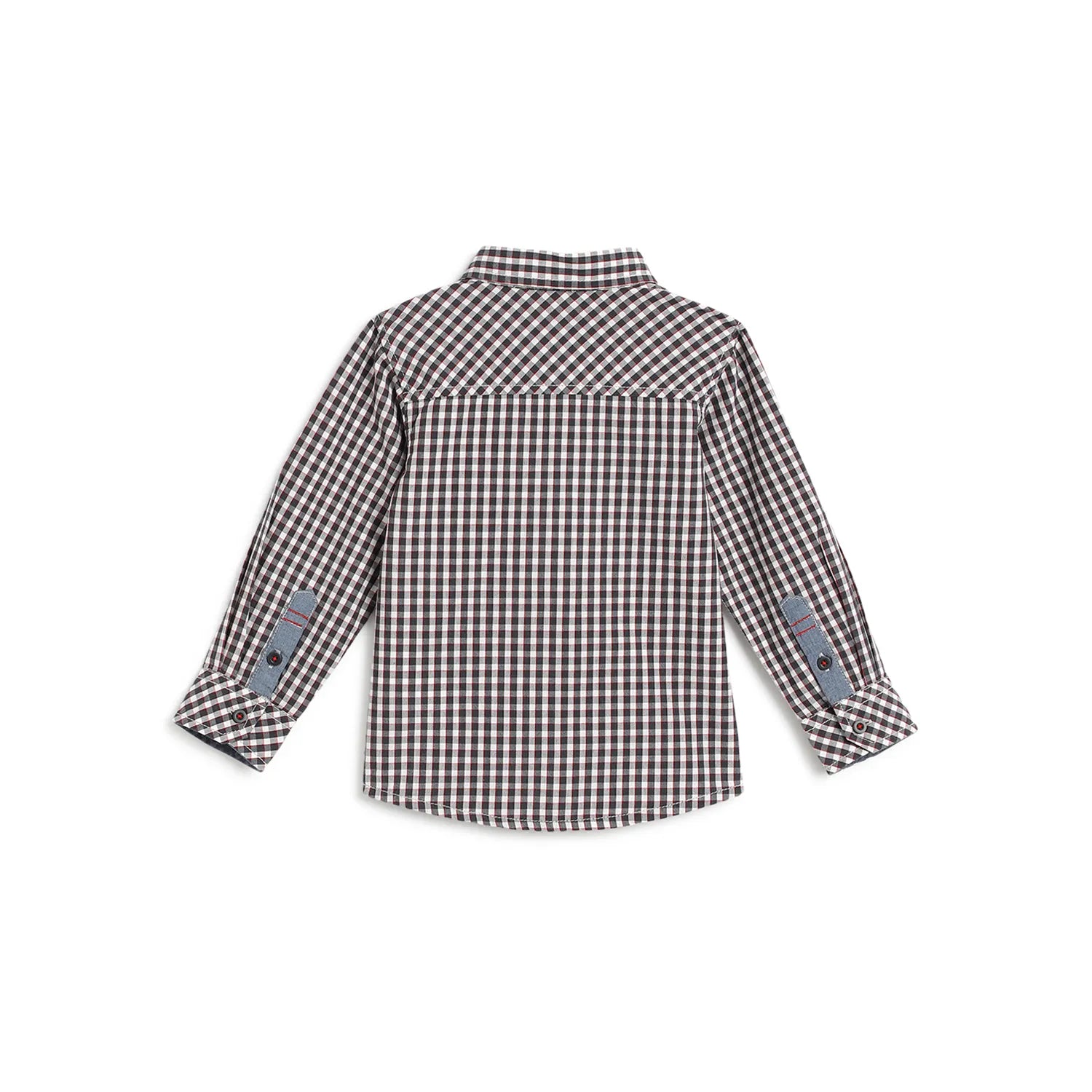 Boys Grey Checked Casual Shirt