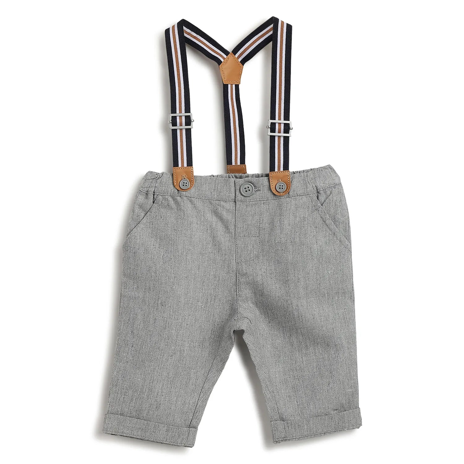 Boys Grey Cotton Trousers