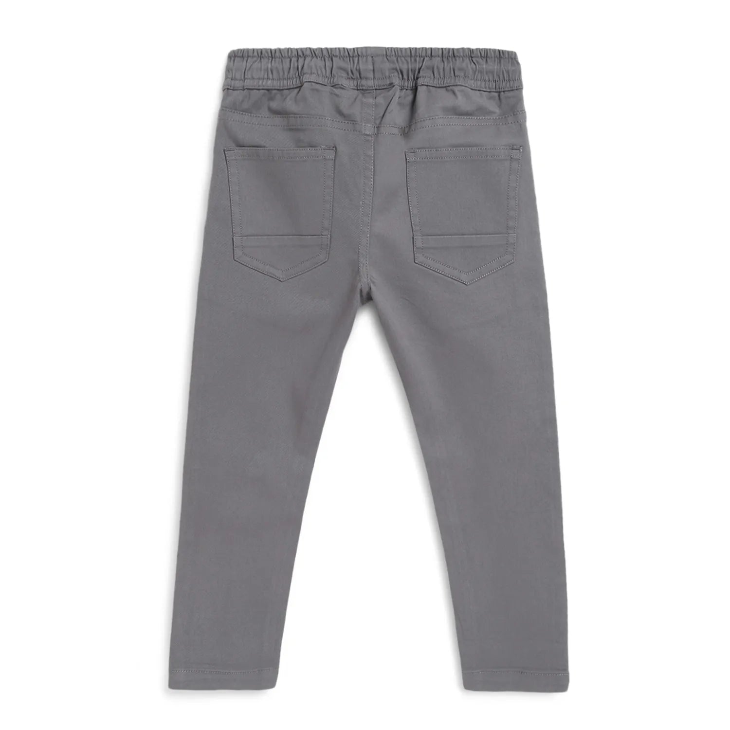 Boys Grey Mid-Rise Relaxed Fit Trousers