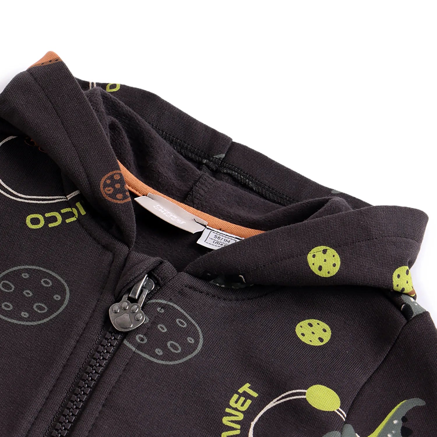 Boys Grey Printed Hooded Cardigan
