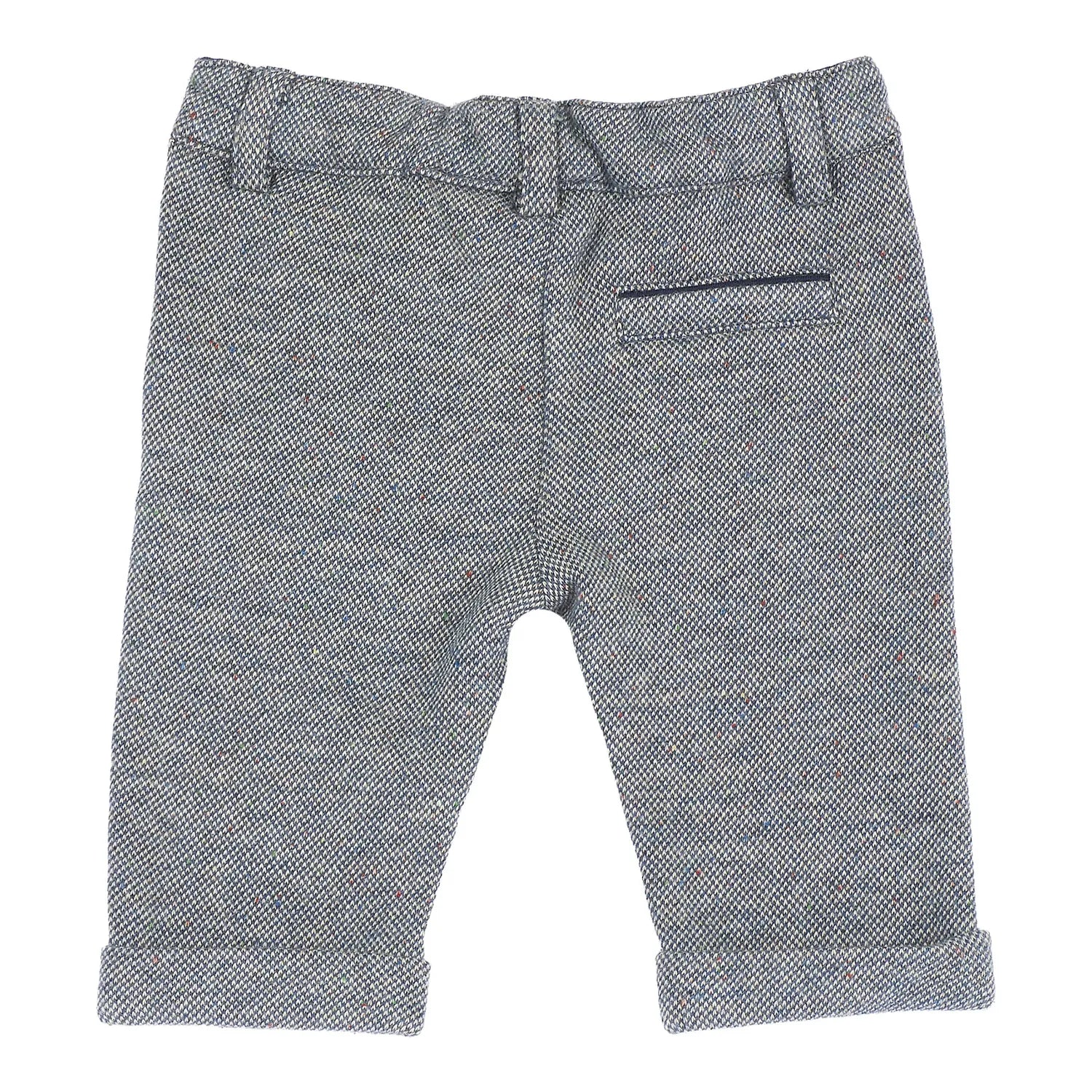 Boys Grey Solid Knitted Trouser