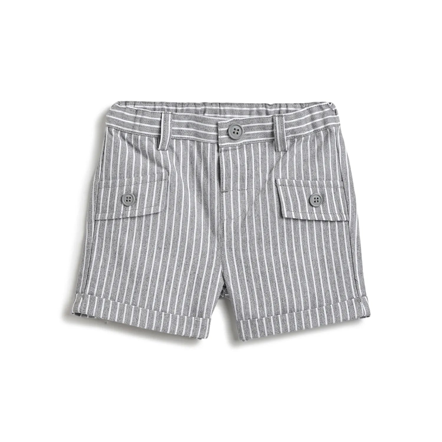 Boys Grey Striped Shorts