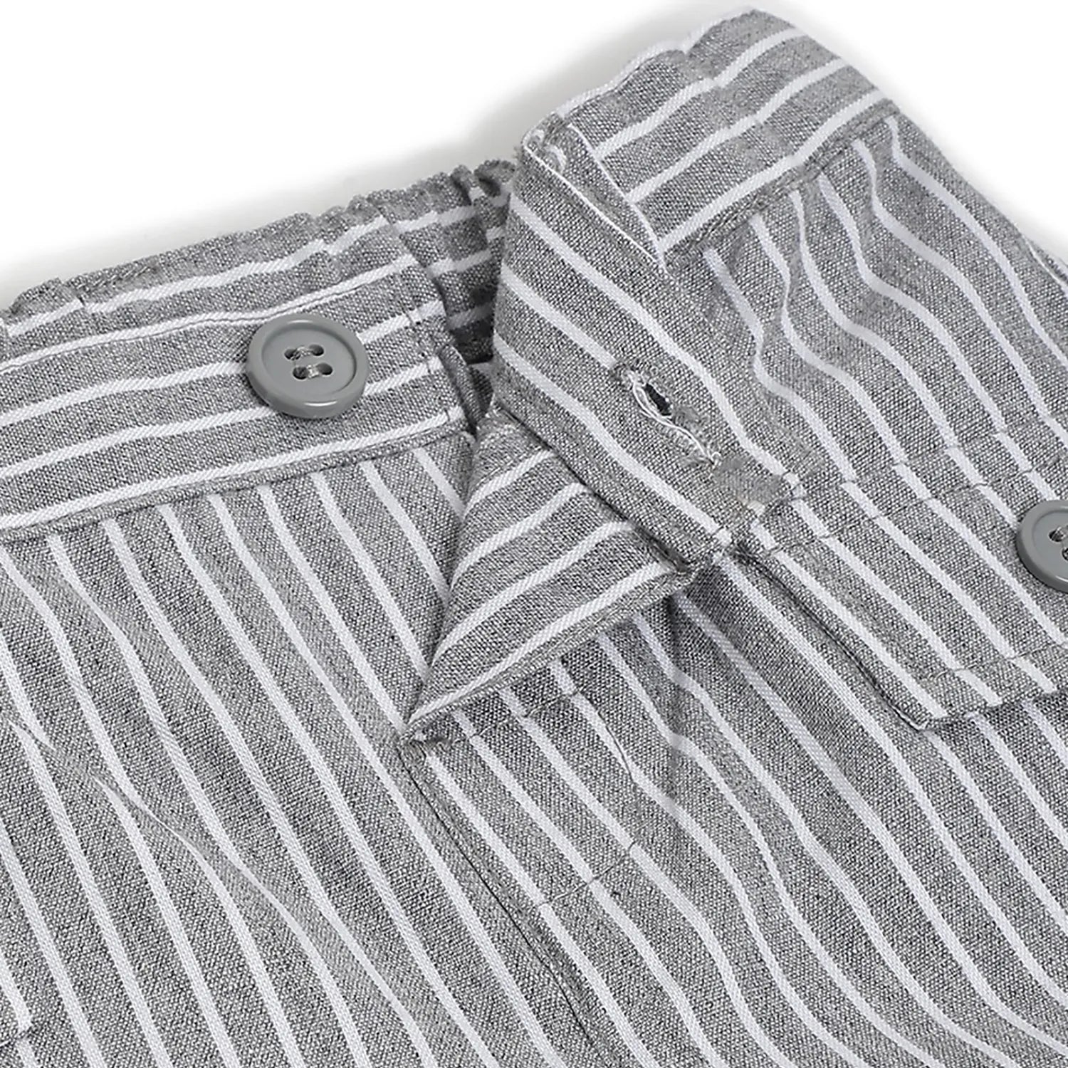 Boys Grey Striped Shorts