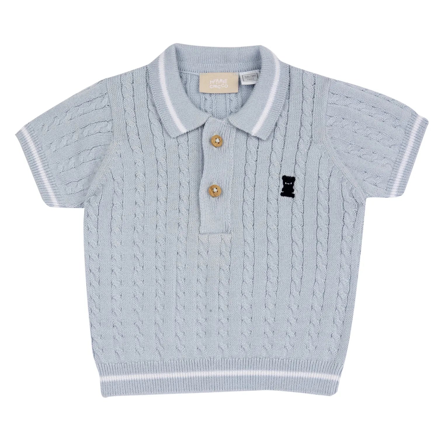 Boys Light Blue Solid Polo T-shirt
