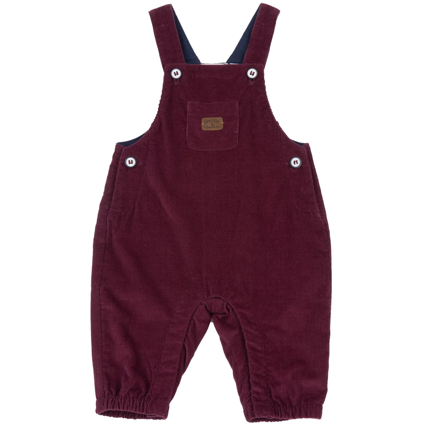 Boys Maroon Solid Woven Long Dungaree