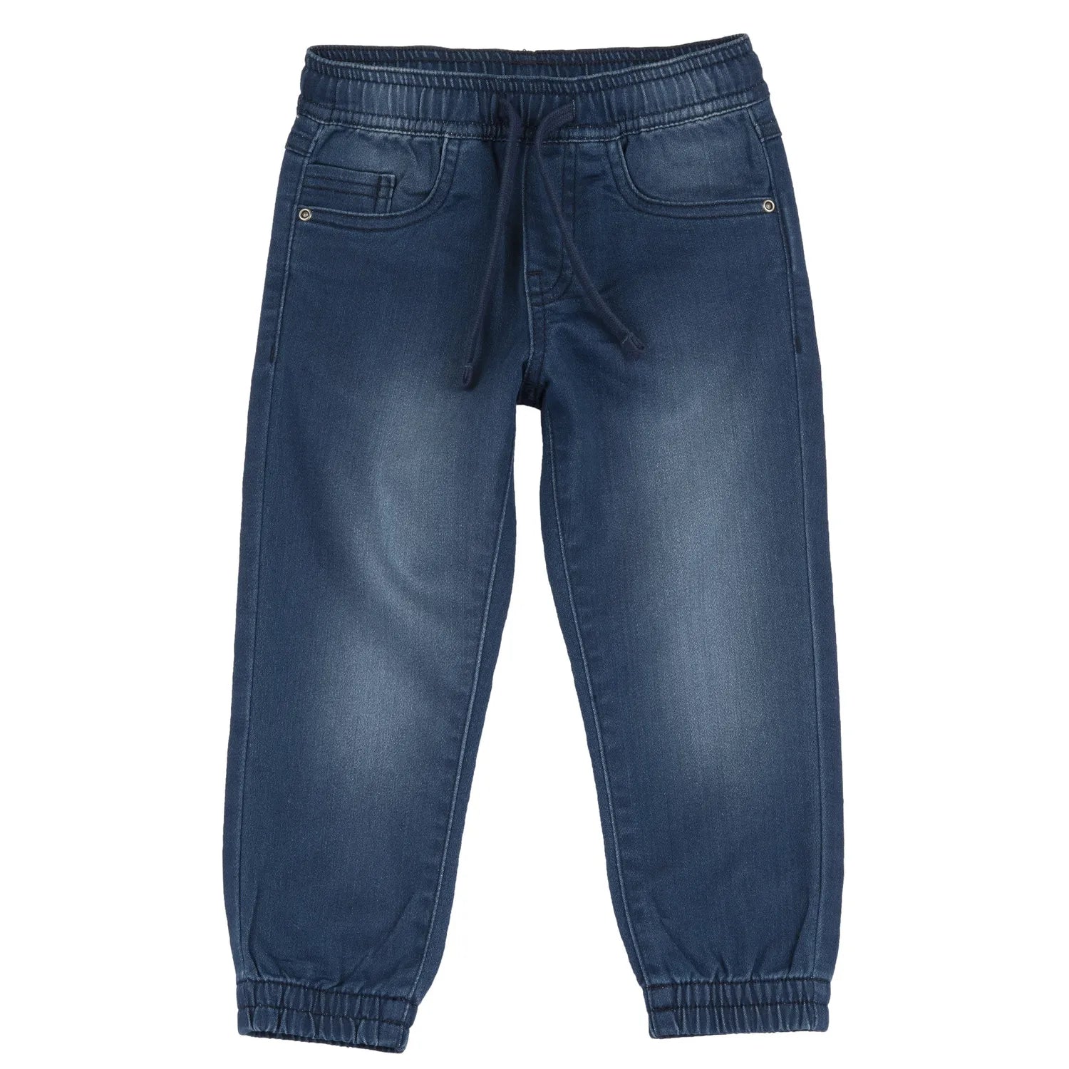 Boys Medium Blue Solid Knitted Jeans