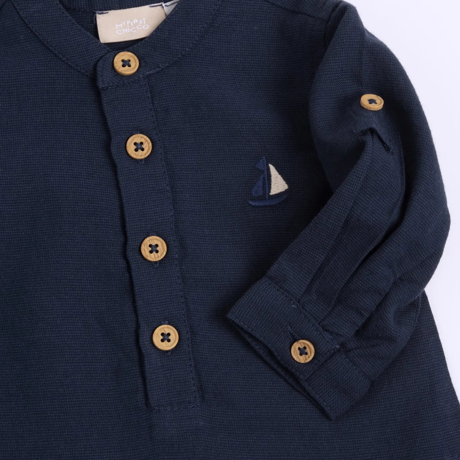 Boys Medium Blue Solid Shirt