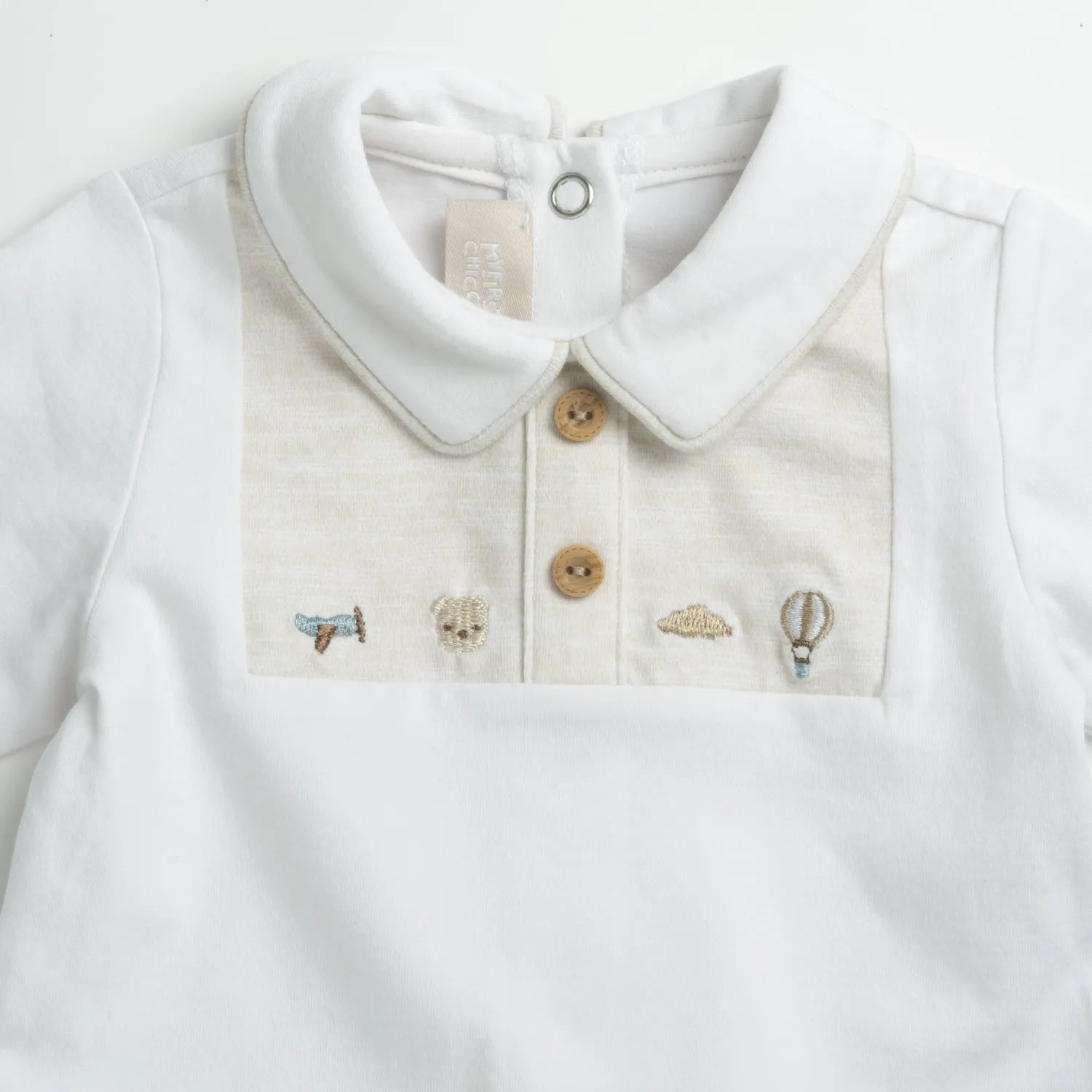 Boys Medium Natural Embroidered Smock with Leggings