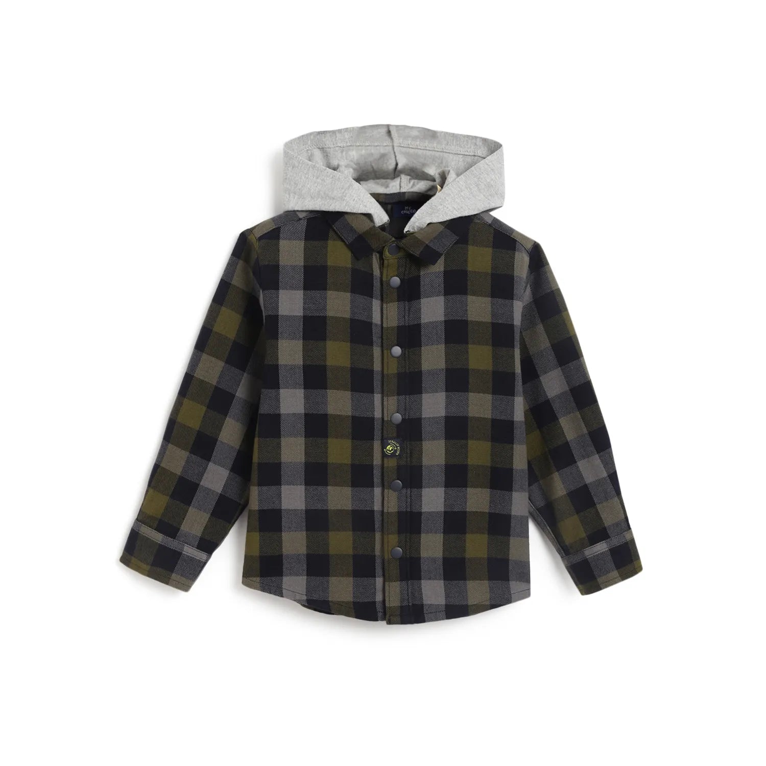 Boys Navy Blue Checked Casual Shirt