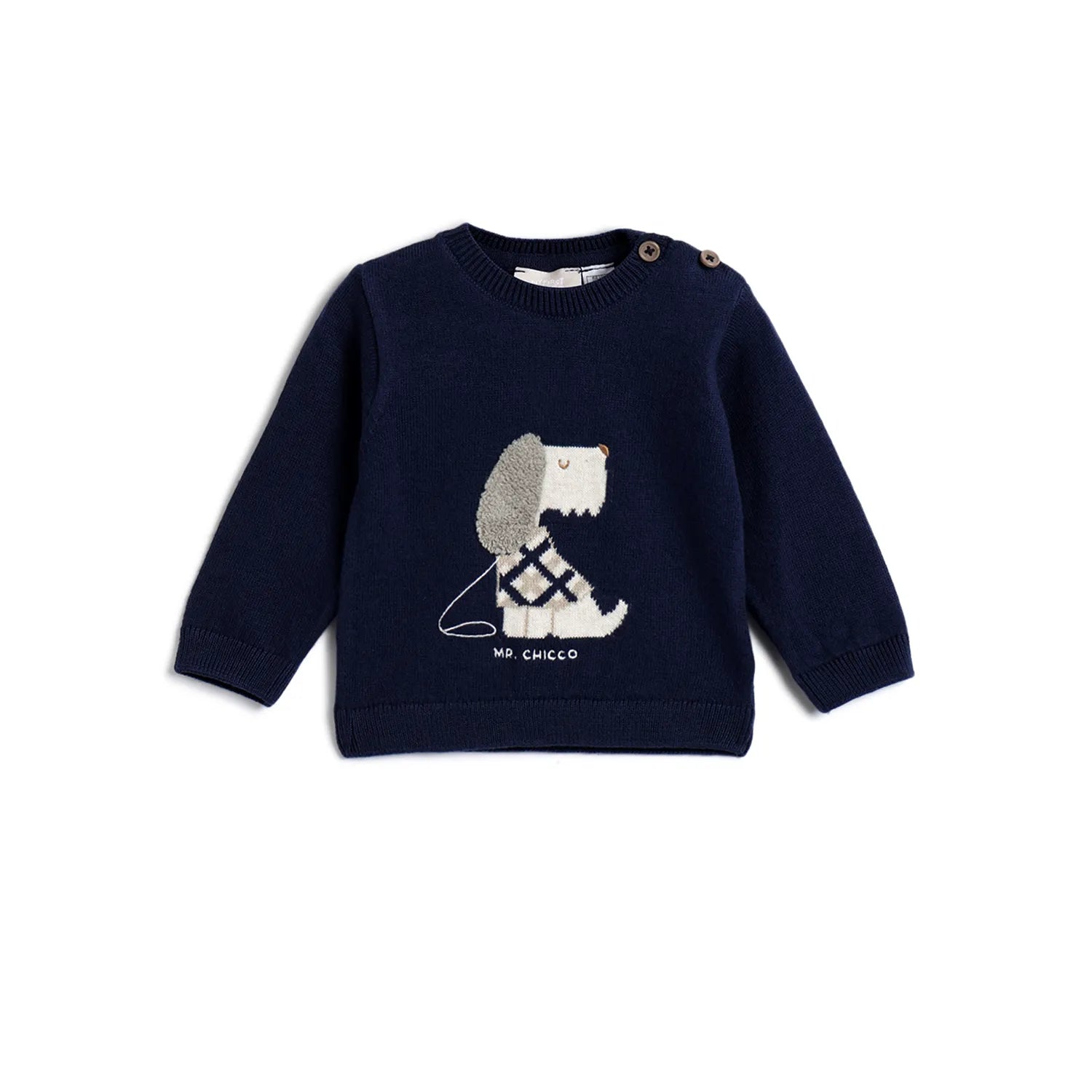 Boys Navy Blue Graphic Printed Pullover