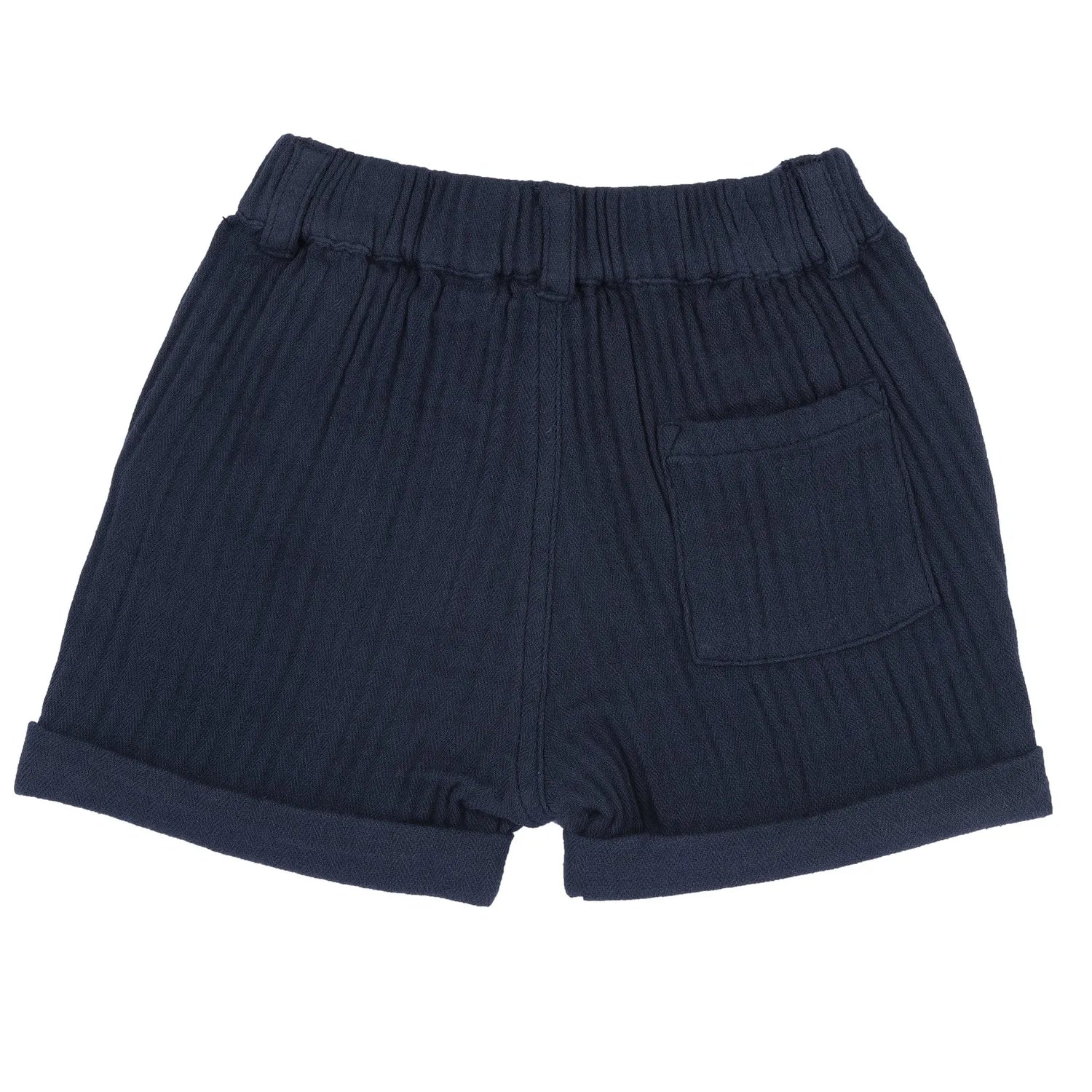 Boys Navy Blue Self Design Shorts