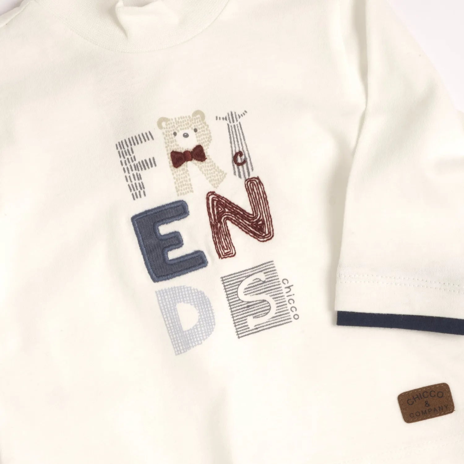 Boys Off White Embroidered Long Sleeve T-shirt