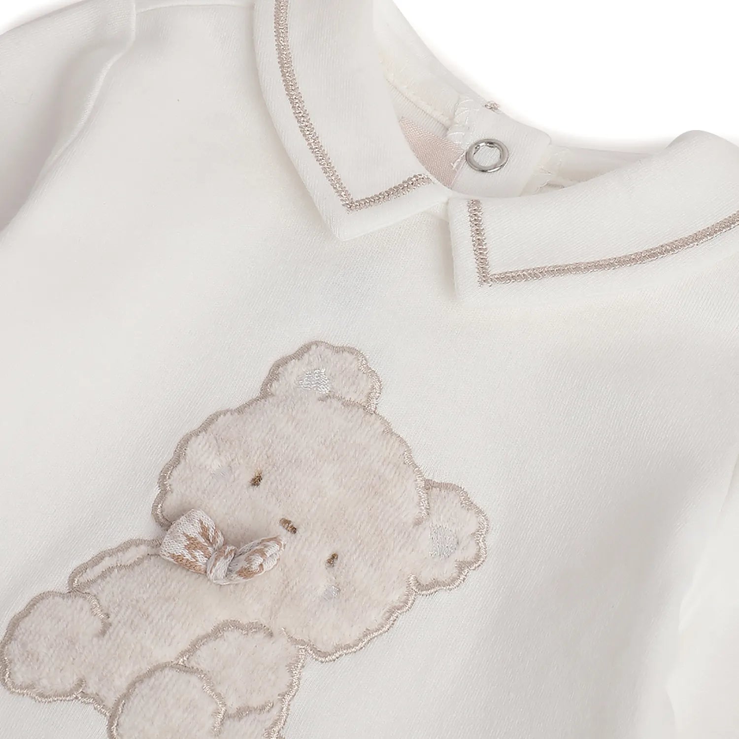 Boys White & Beige Sweatshirt With Leggings