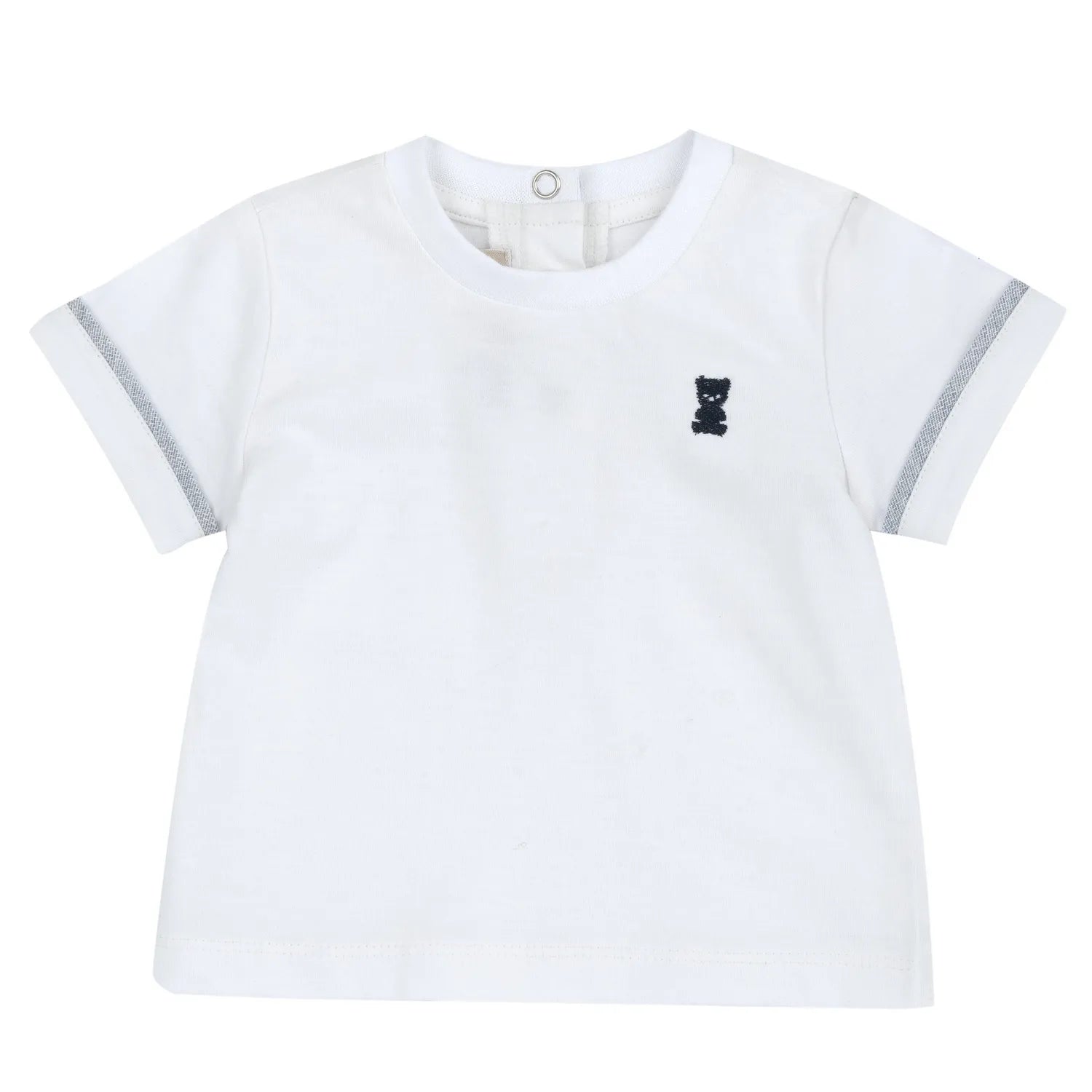 Boys White and Blue Applique T-Shirt with Shorts