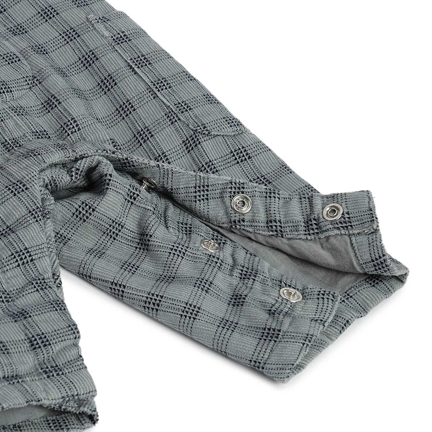 Boys White & Blue Checked Bodysuit with Dungaree