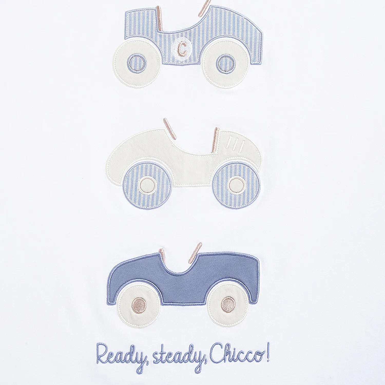 Boys White & Blue Pram Blanket