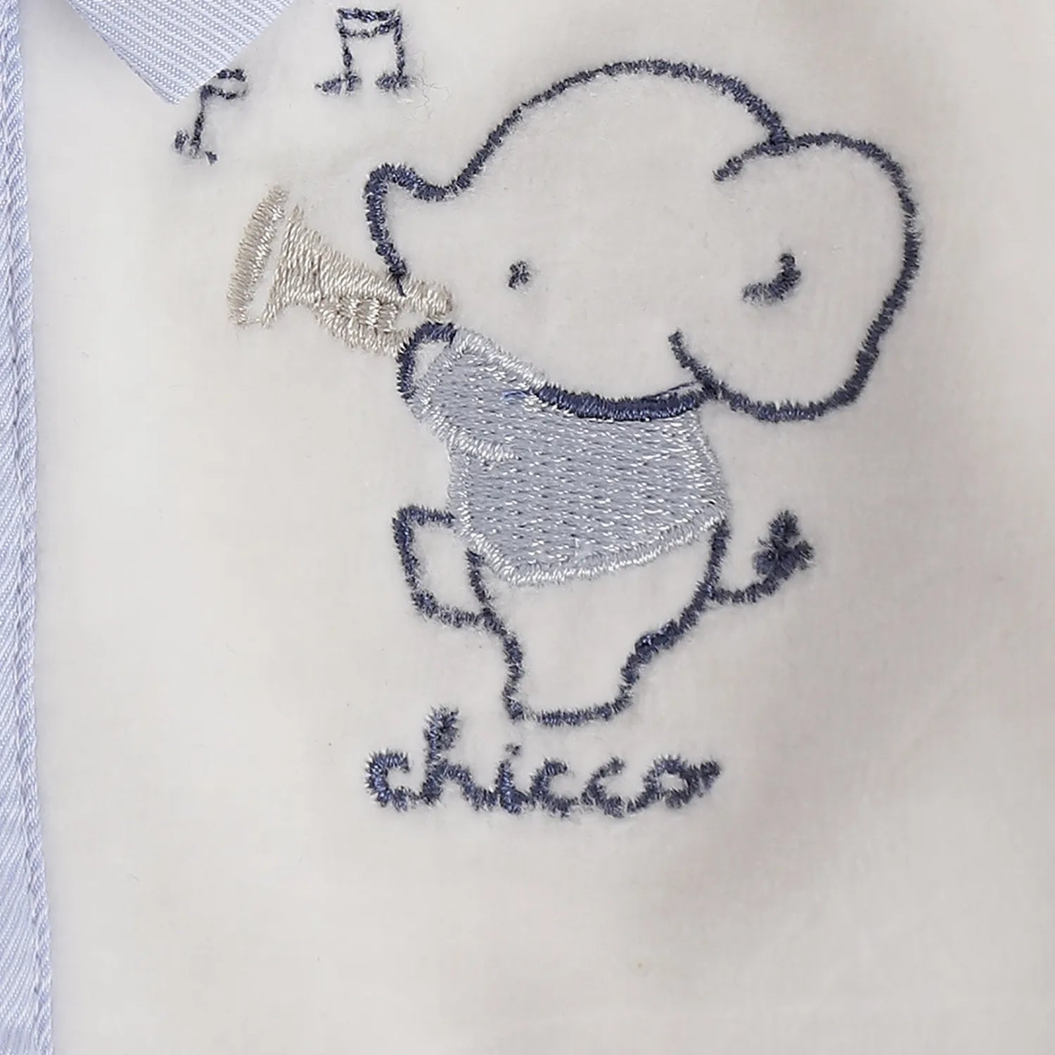 Boys White & Blue Printed Front Opening Babysuit