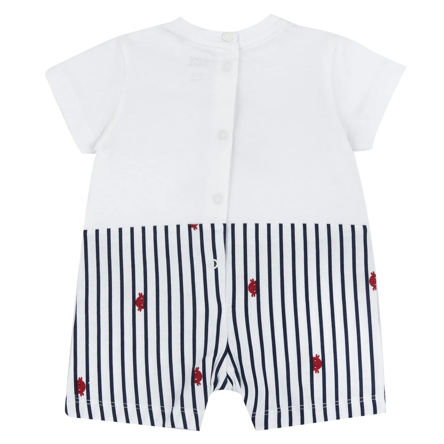 Boys White and Blue Printed Romper