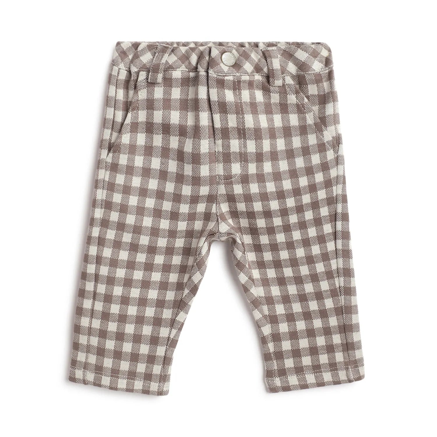 Boys White & Brown Cotton T-shirt With Trousers