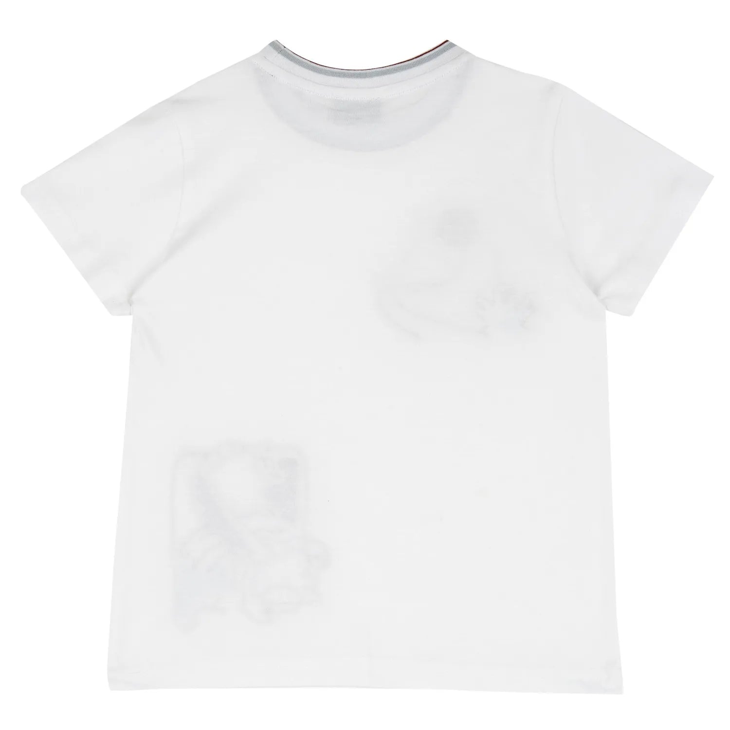 Boys White and Brown Embroidered T-shirt