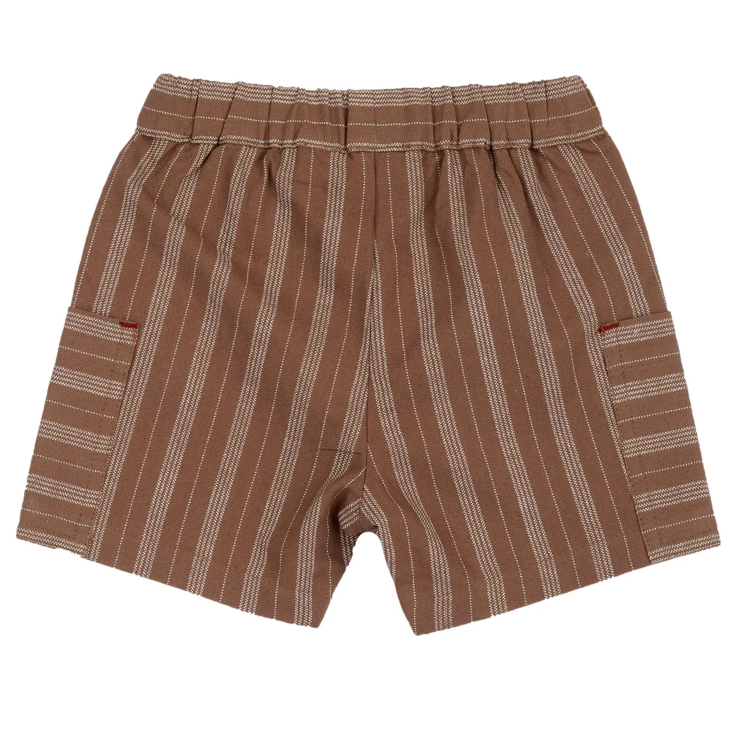 Boys White and Brown Embroidered T-Shirt with Shorts