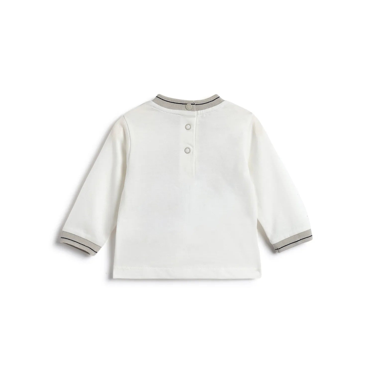 Boys White Animal Printed Cotton T-shirt