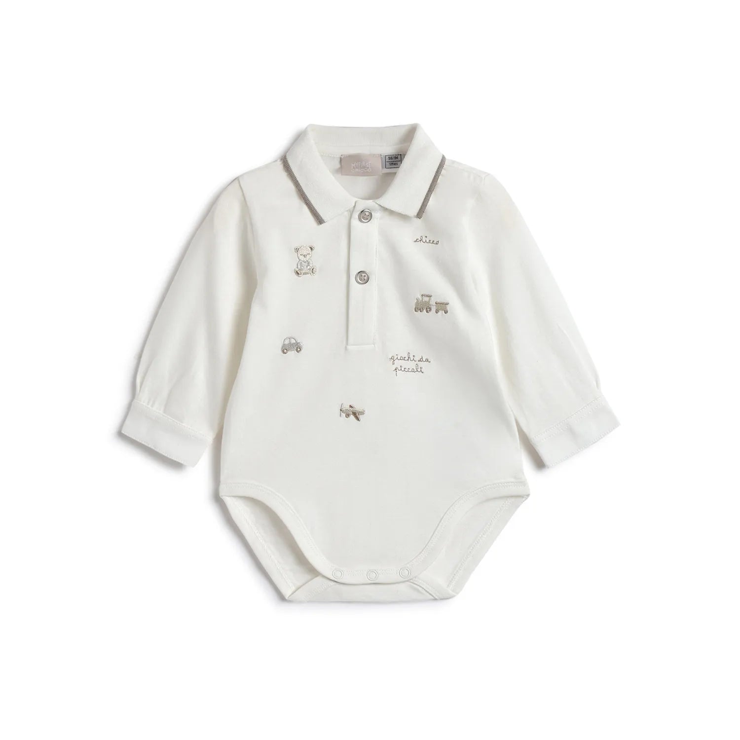 Boys White Printed Bodysuit T-shirt