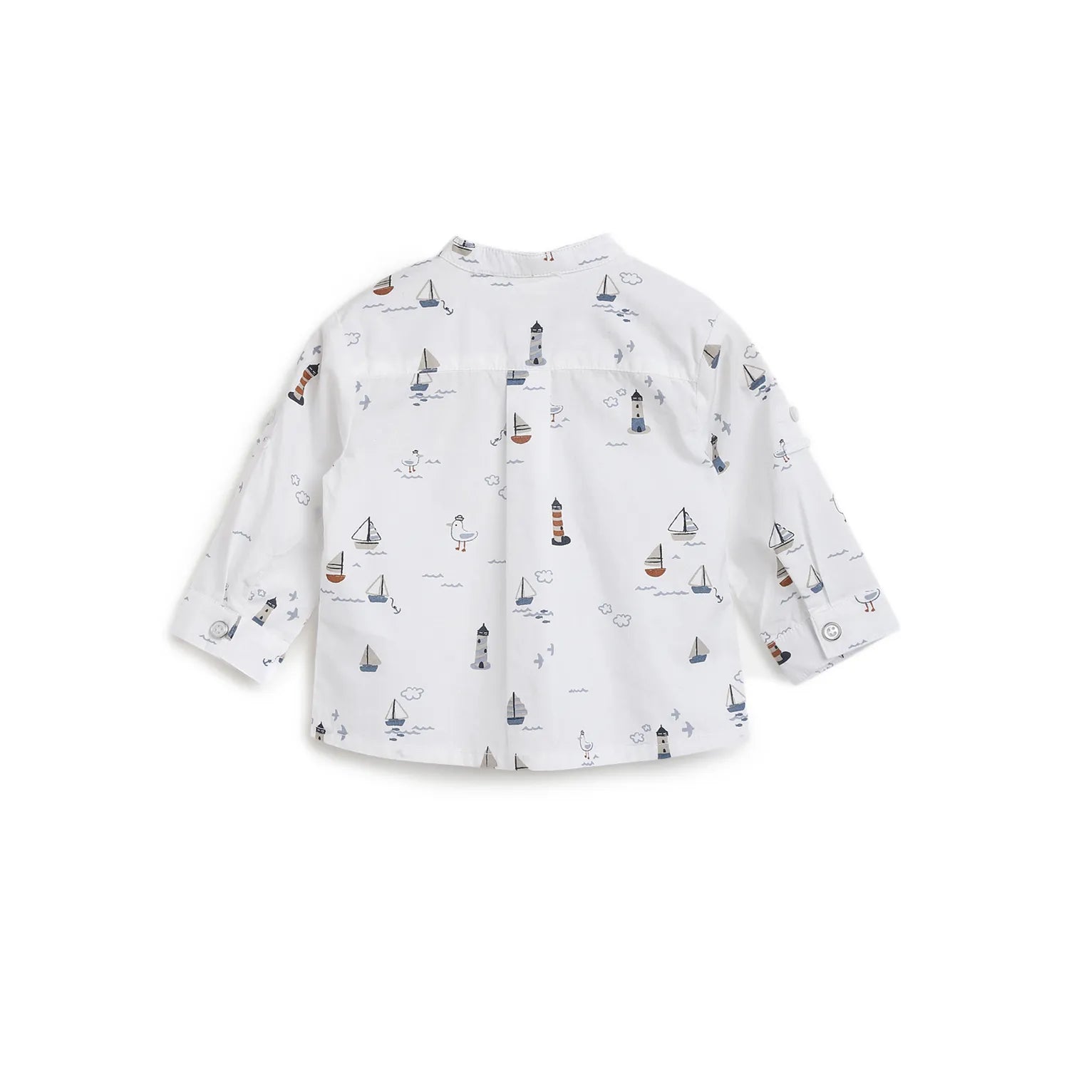 Boys White Printed Casual Shirt