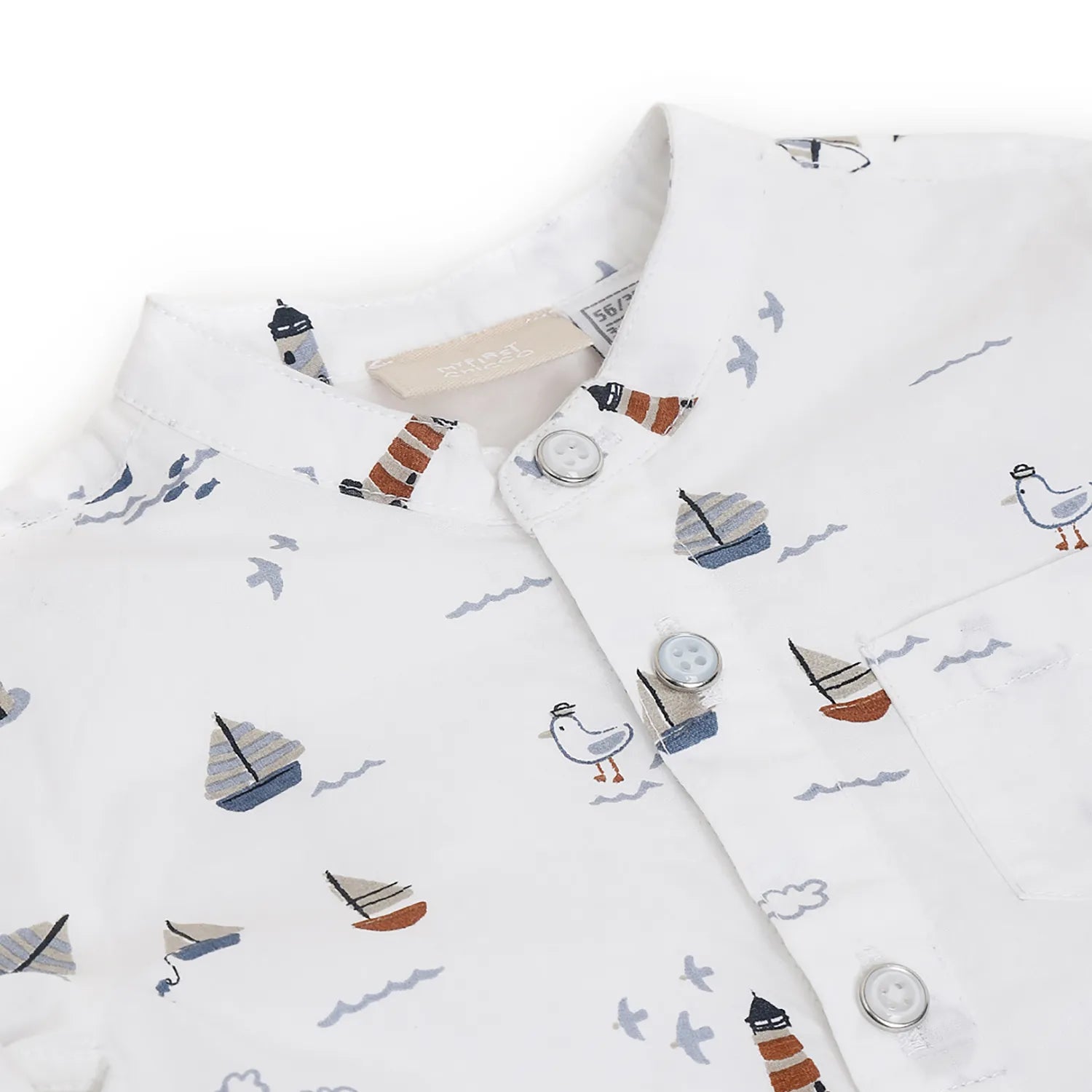 Boys White Printed Casual Shirt
