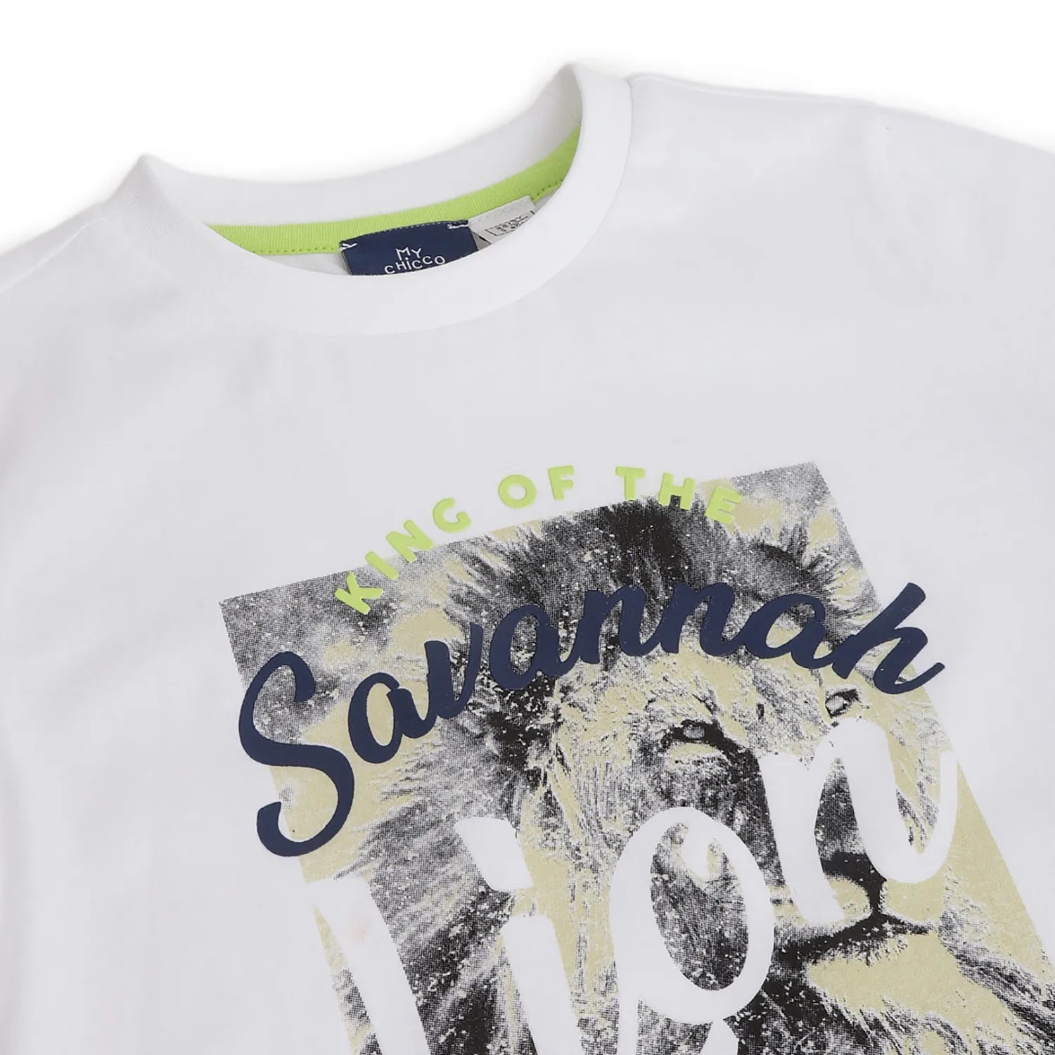 Boys White Printed Cotton T-shirt