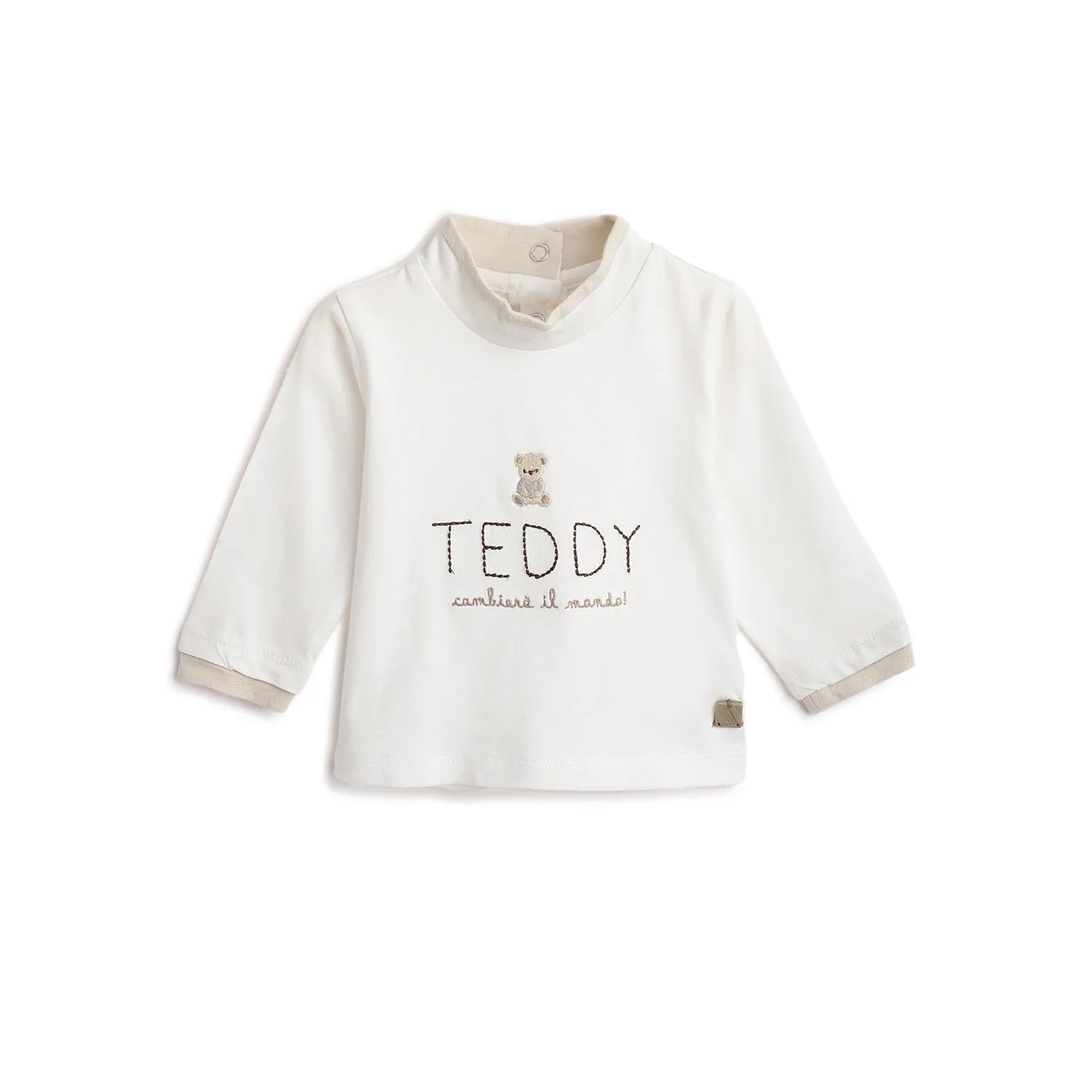 Boys White Printed Cotton T-shirt