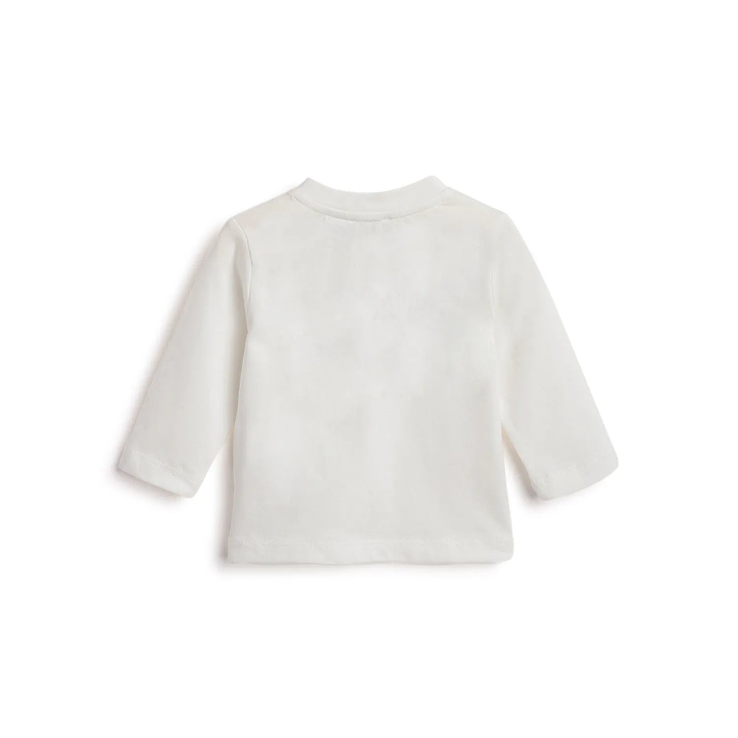 Boys White Printed Cotton T-shirt