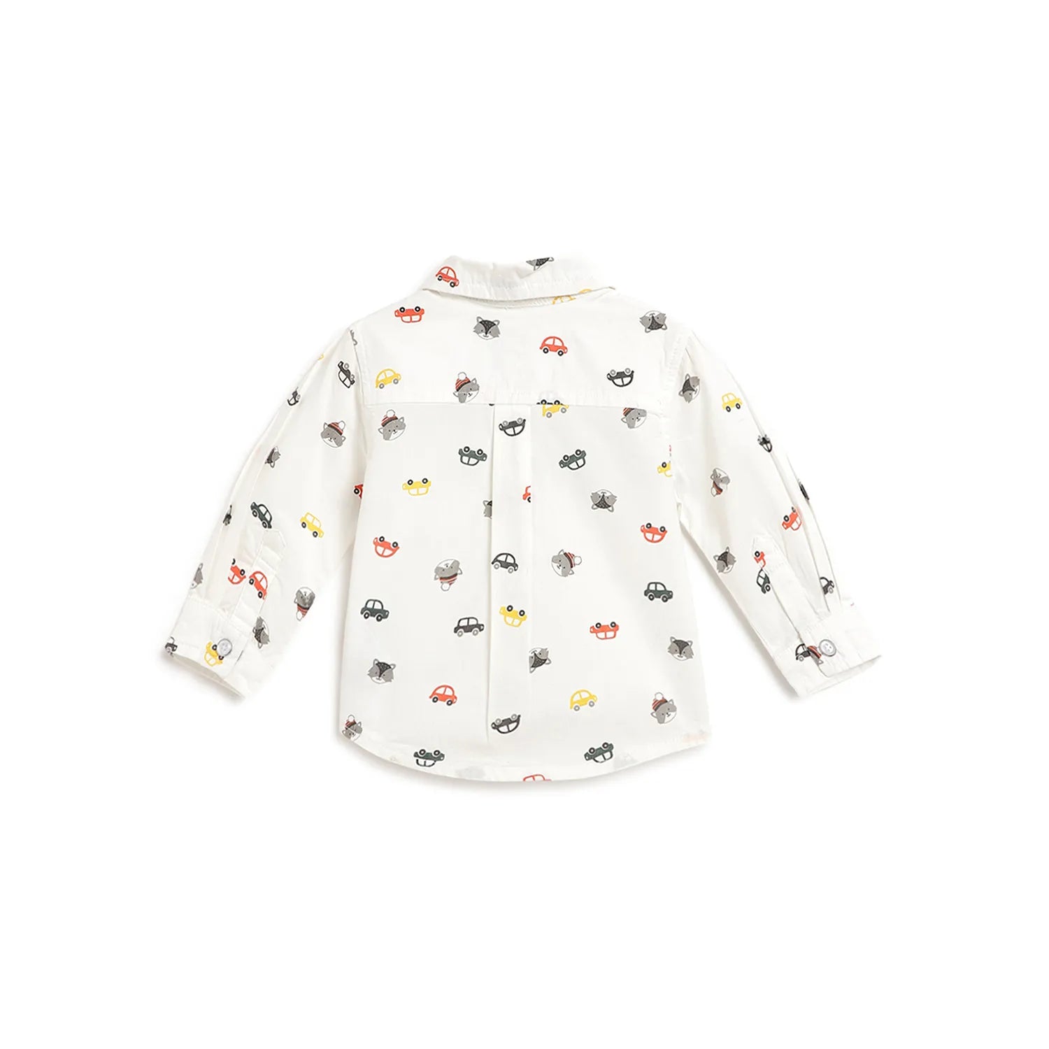 Boys White Printed Formal Shirt