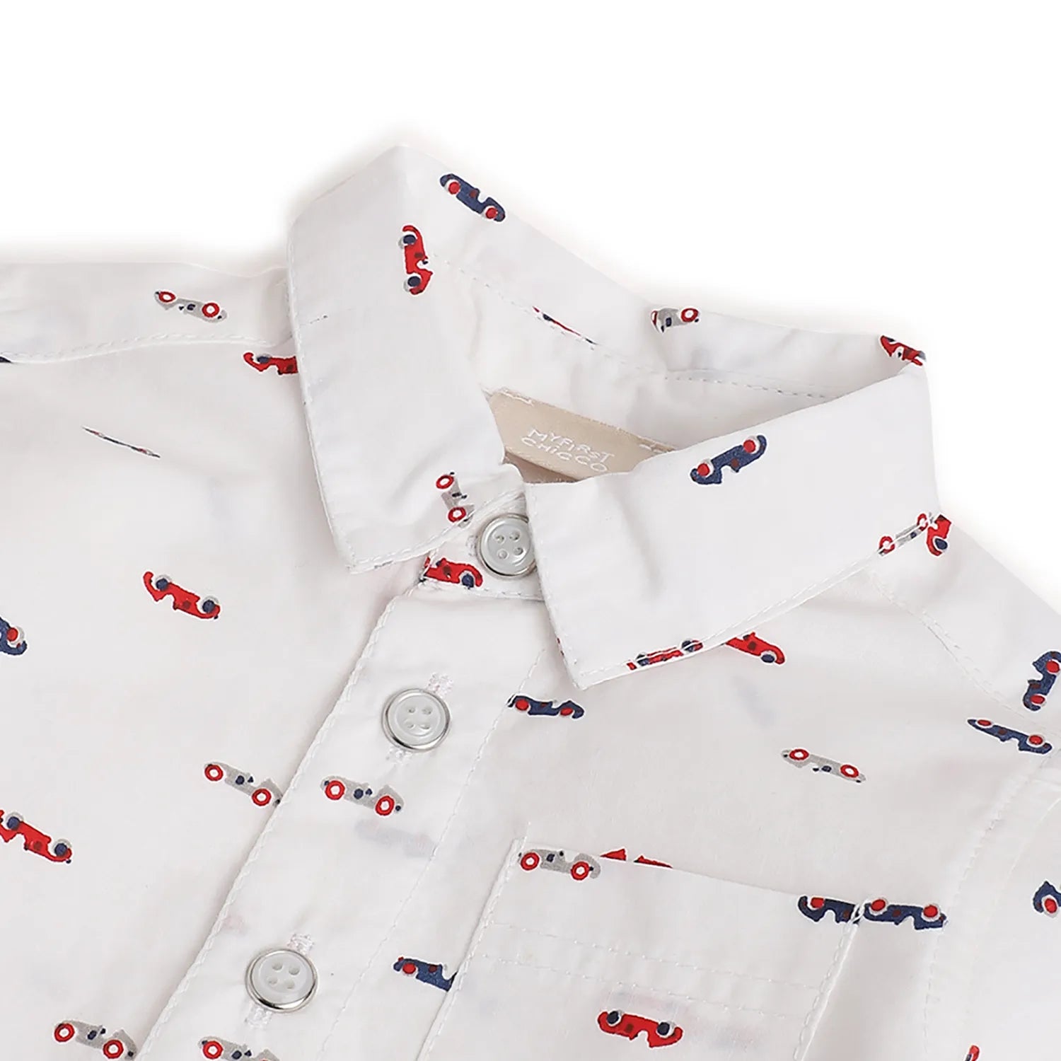 Boys White Printed Shirt