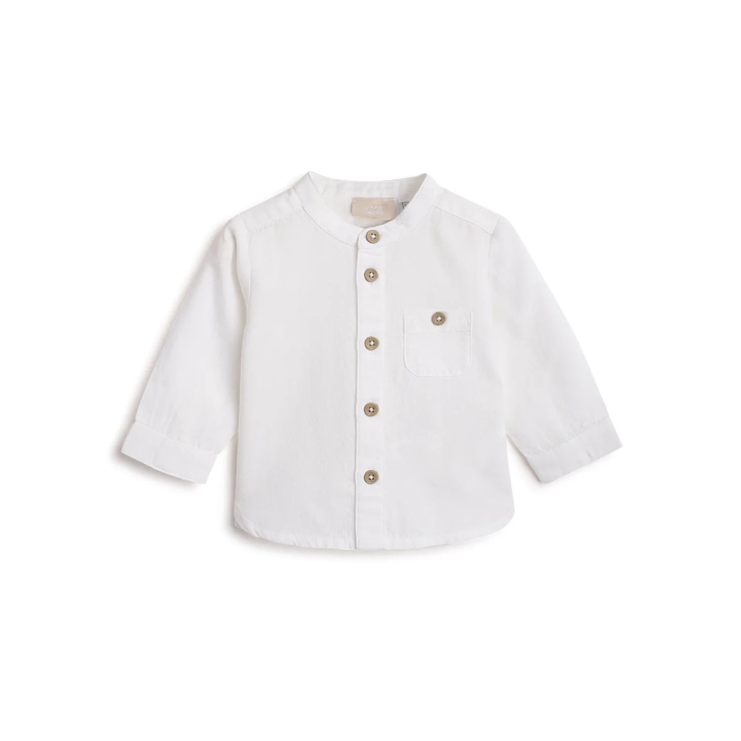 Boys White Solid Casual Shirt