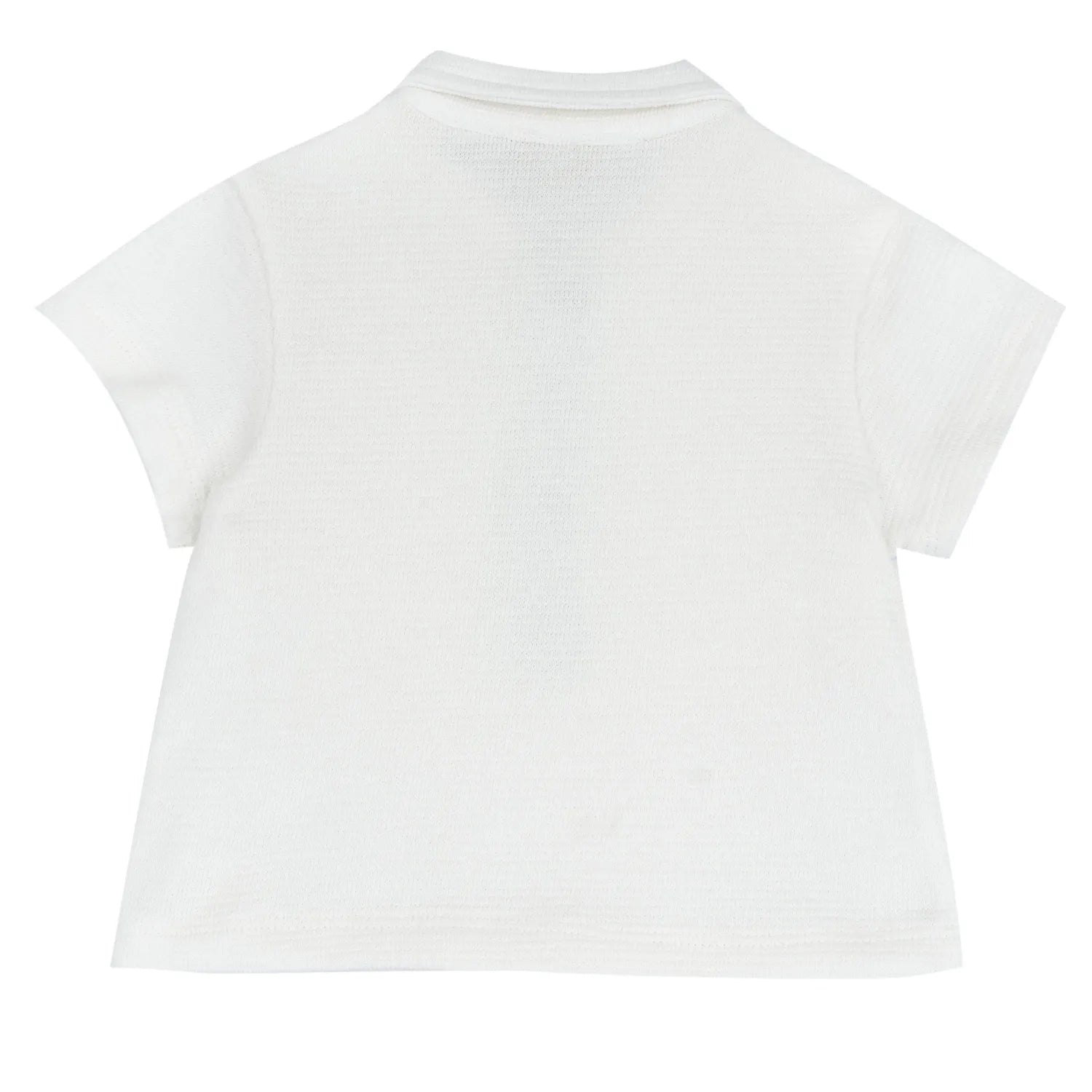 Boys White Solid Polo T-shirt