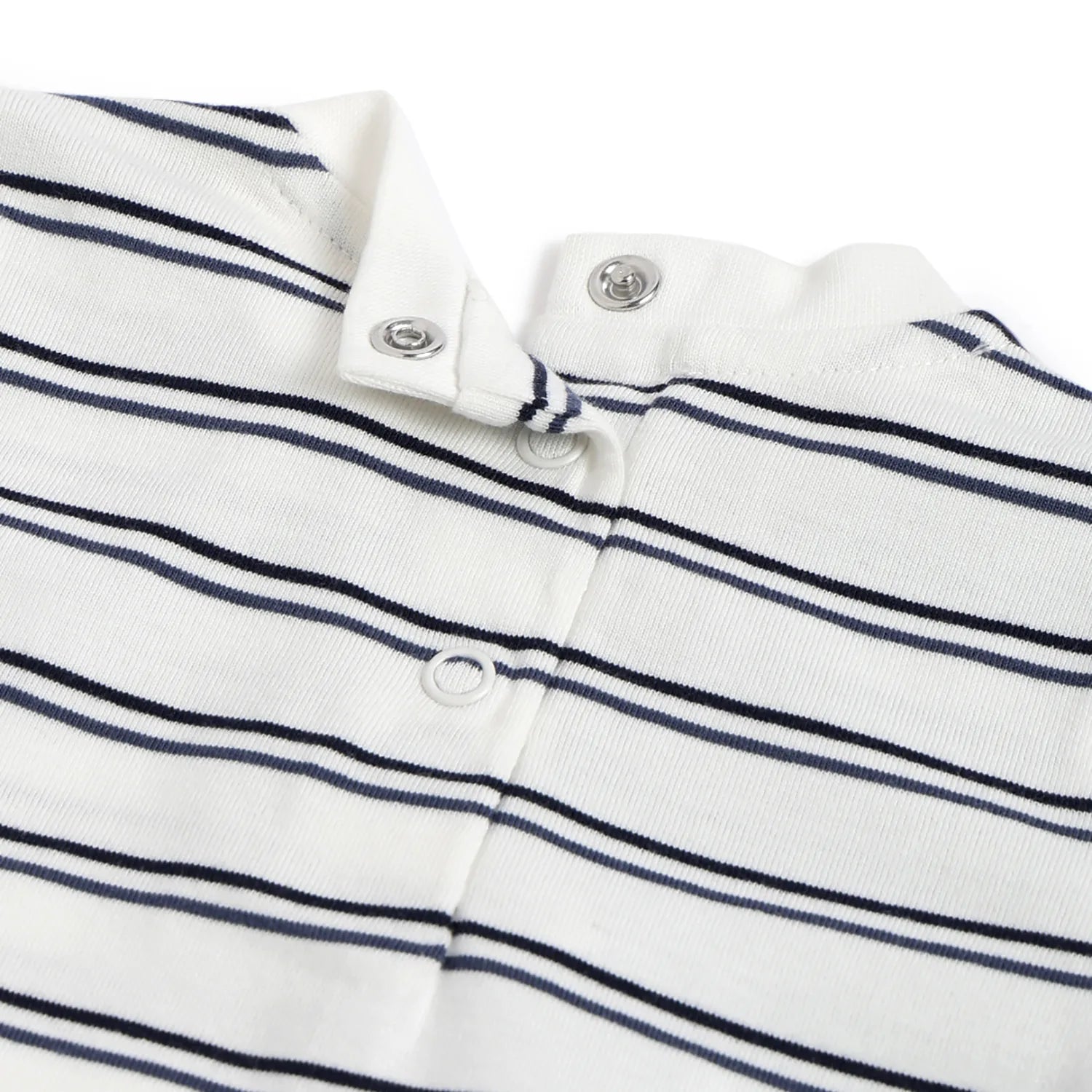 Boys White Striped Cotton T-shirt
