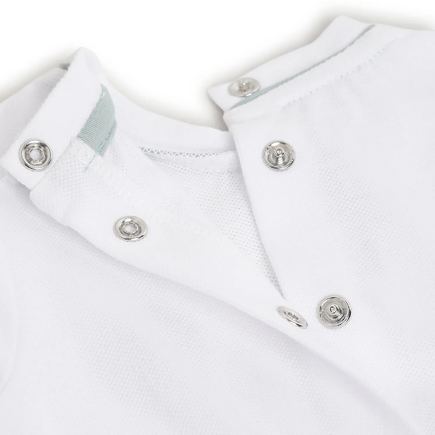 Boys White Striped Leg Opening Babysuit