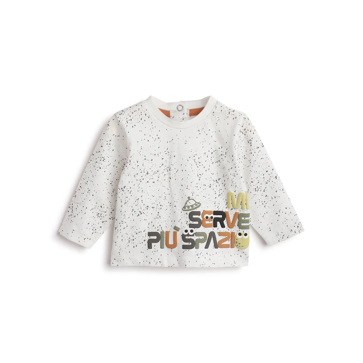 Boys White Typography Printed T-shirt