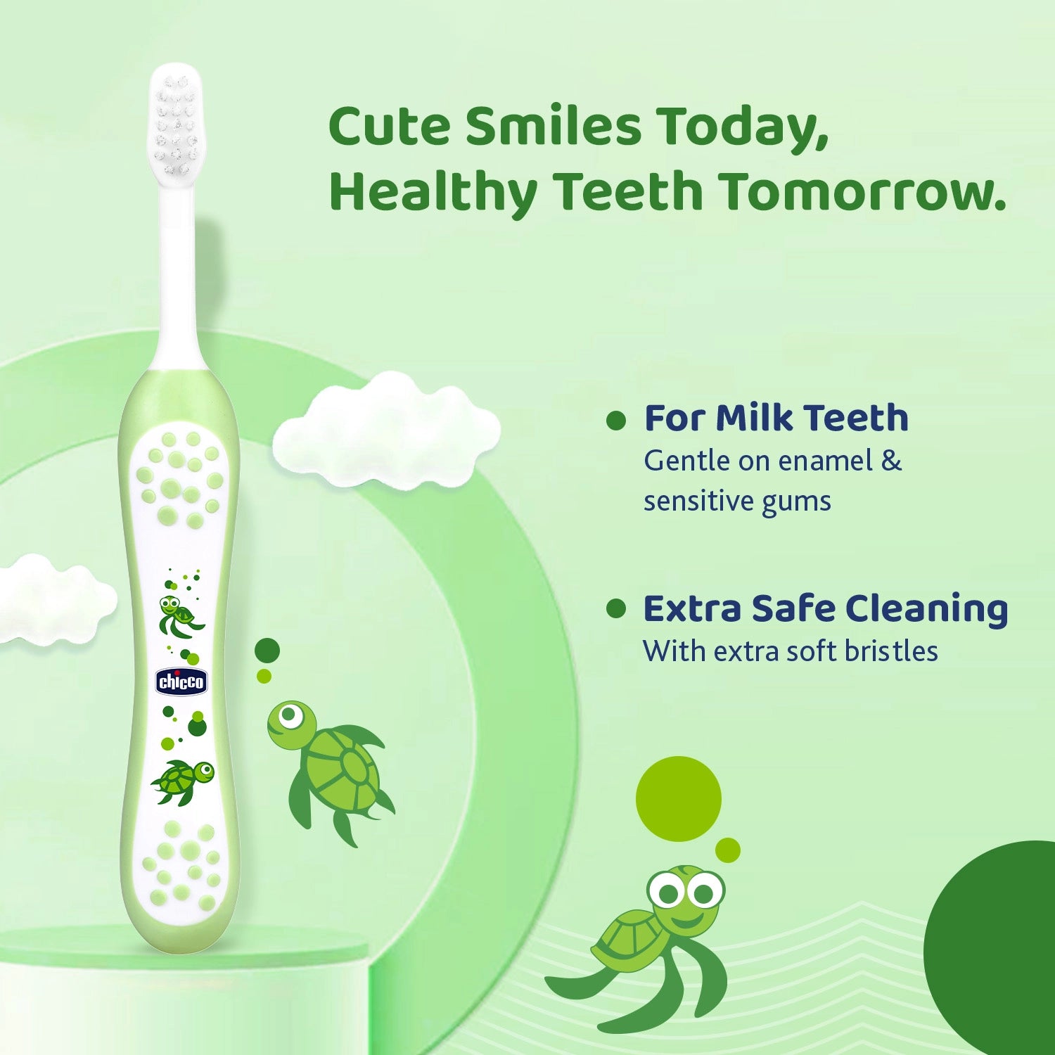 Combo Applebanana Toothpaste 6M to 6Y 50 g & Toothbrush Green 6M to 36M
