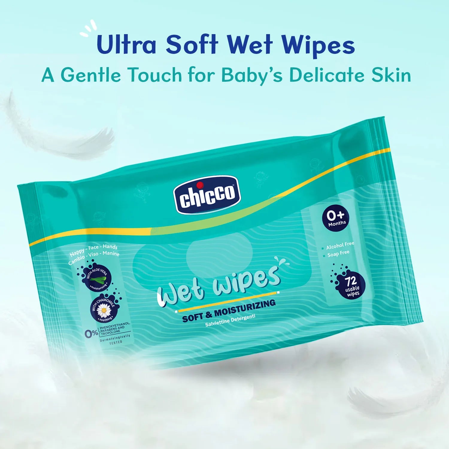 Combo Wet Wipes Sticker Pack of 4 288 Pcs